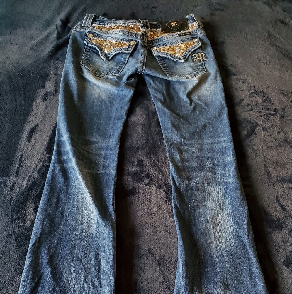 Miss Me Boot cut Gold Sequin Booty